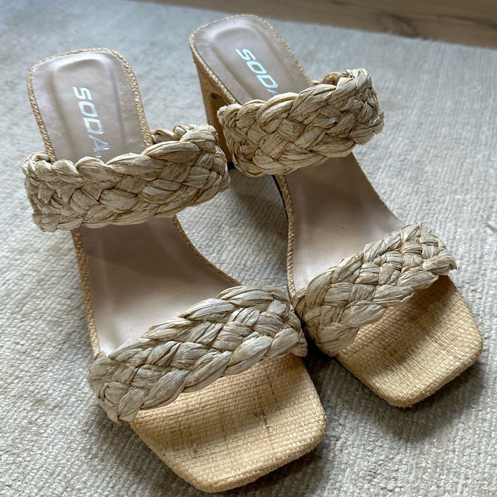 Raffia Heel - Soda - Size 9